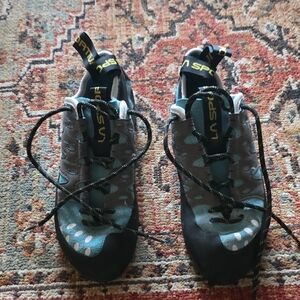 La Sportiva Gray and Black Climbing Shoes